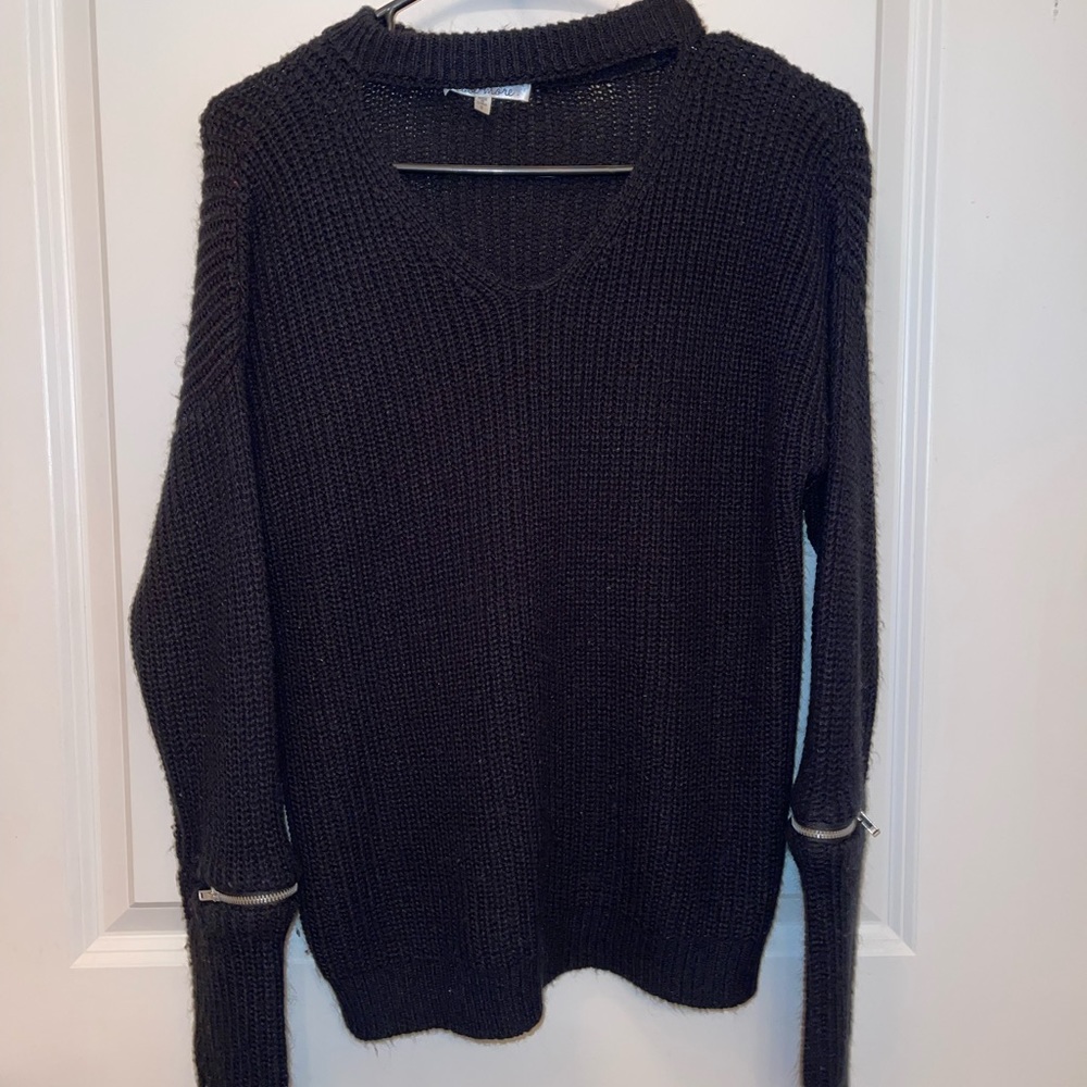 Black Zip Detail Sweater